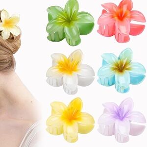 Flower claw hair clips (6) pieces Brand new colorful and cute